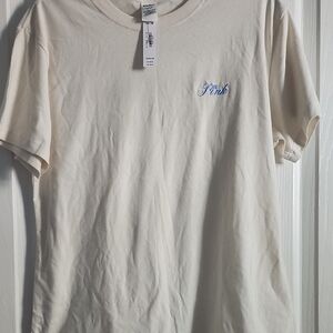 Victoria's Secret Cream Tee with Blue Detail